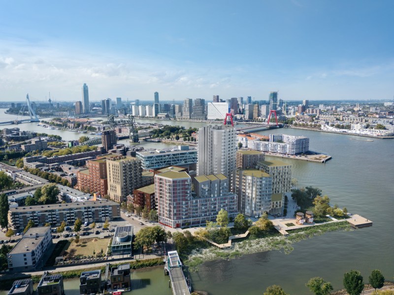 Luchtfoto van het gebied waar de Kaai komt