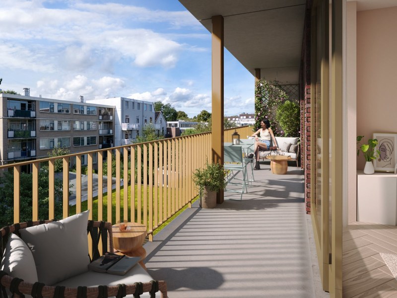 Impressie woning met balkon in het Erasmusblok